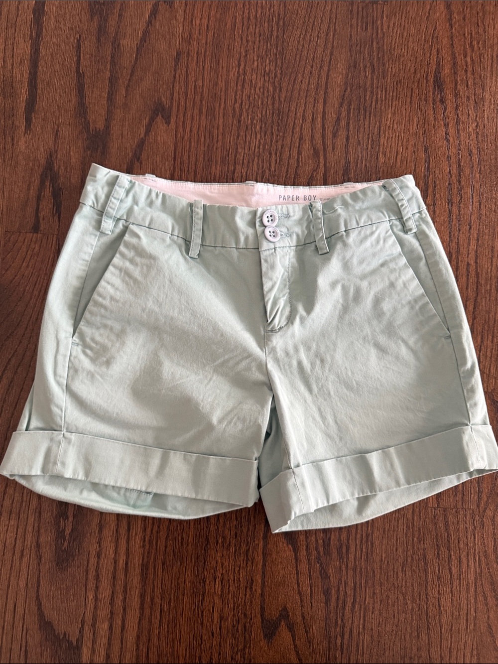 Paperboy Clothing Mint Green Cuffed Shorts